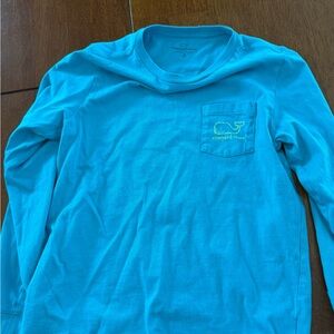 Vineyard Vines Blue/Turquoise Long Sleeve Tee boys small